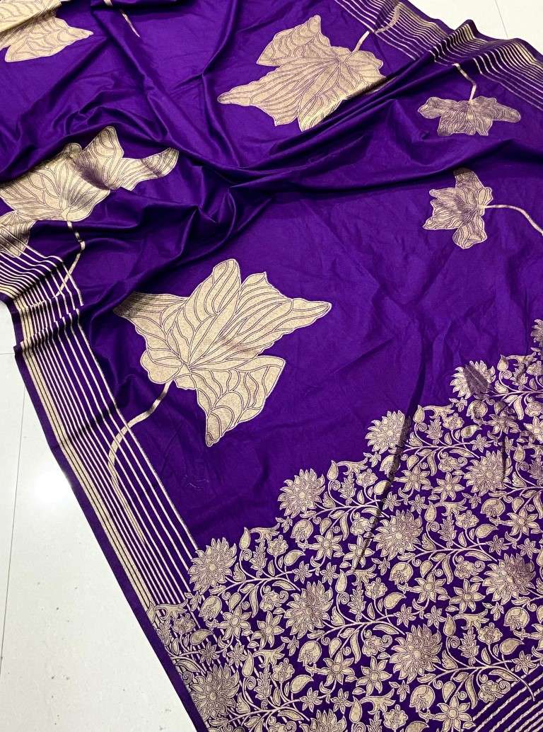 PURE BANARASI KHADI SILK GOLD ZARI WEAVING SAREE