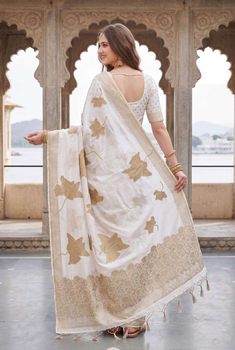 PURE BANARASI KHADI SILK GOLD ZARI WEAVING SAREE