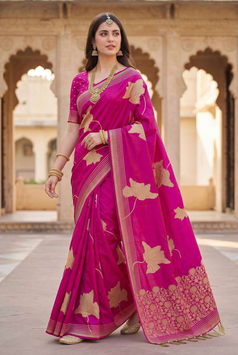 PURE BANARASI KHADI SILK GOLD ZARI WEAVING SAREE