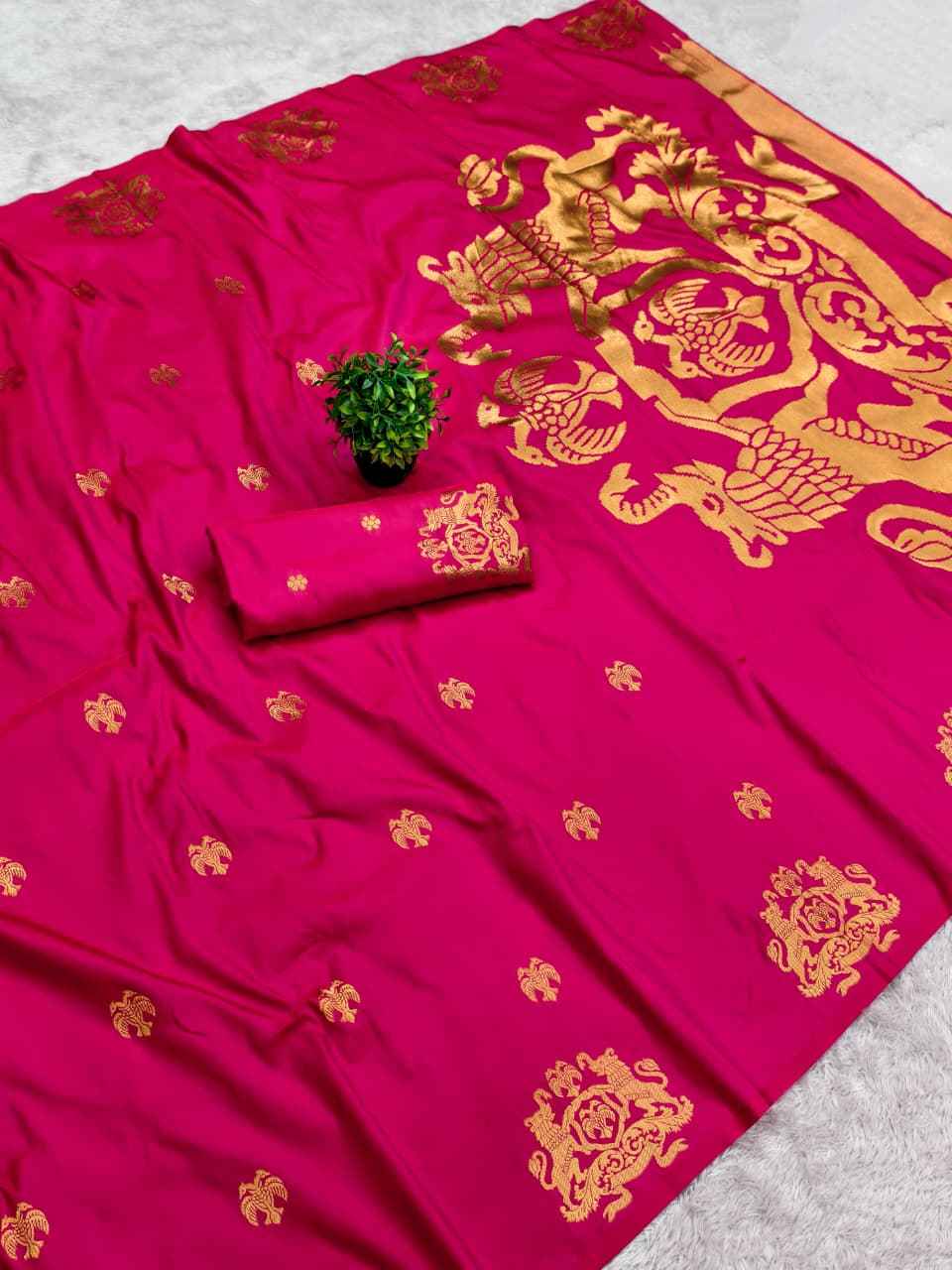 PURE BANARASI SILK SELF DELICATE ZARI WEAVING SAREE 