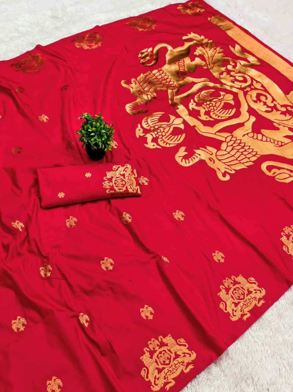 PURE BANARASI SILK SELF DELICATE ZARI WEAVING SAREE 