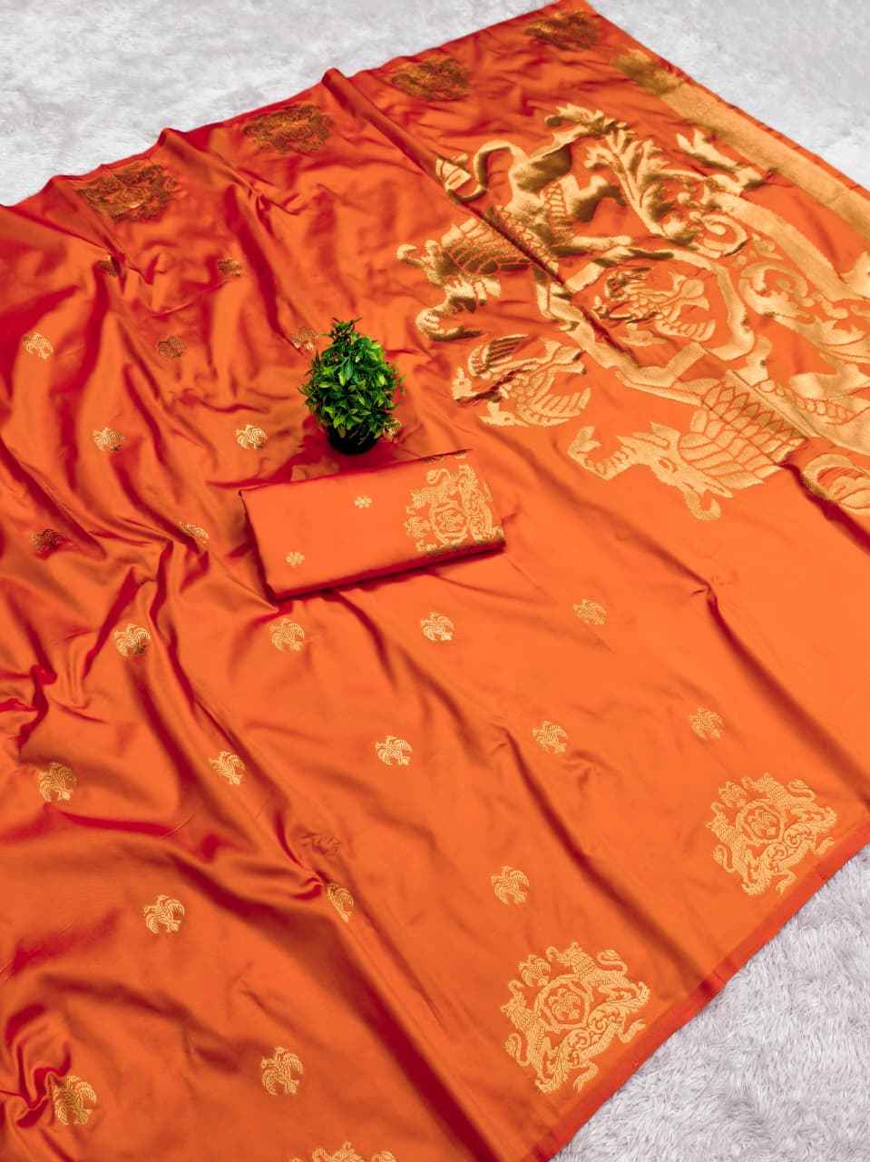 PURE BANARASI SILK SELF DELICATE ZARI WEAVING SAREE 
