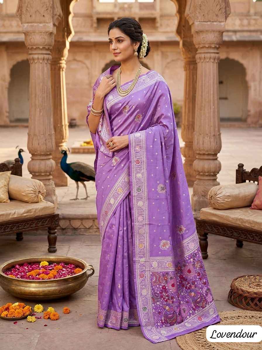  PURE DOLLA MASLIN SILK MEENAKARI WEAVING SAREE