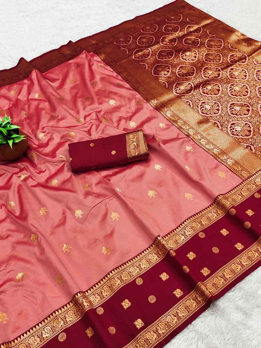 PURE SOFT BANARASI SILK GOLD ZARI WEAVING SAREE
