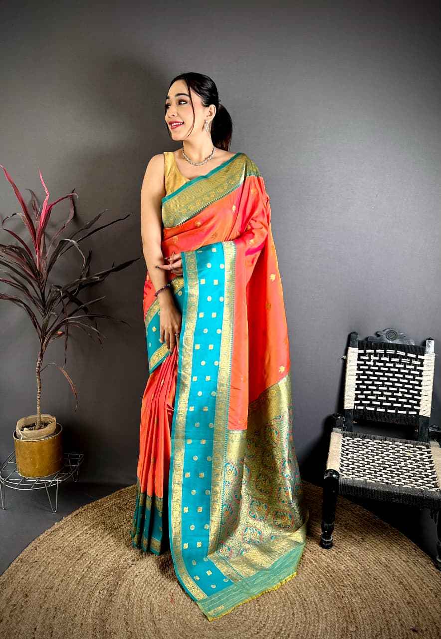 PURE SOFT BANARASI SILK GOLD ZARI WEAVING SAREE