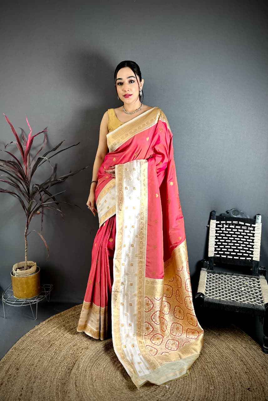 PURE SOFT BANARASI SILK GOLD ZARI WEAVING SAREE