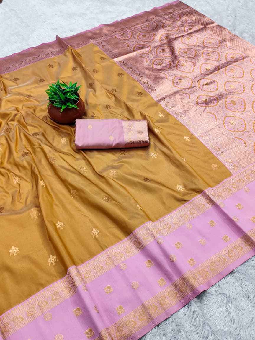PURE SOFT BANARASI SILK GOLD ZARI WEAVING SAREE