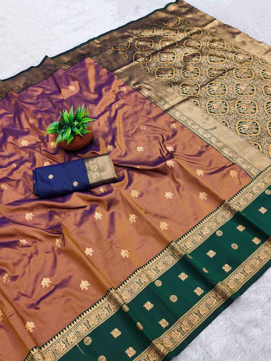 PURE SOFT BANARASI SILK GOLD ZARI WEAVING SAREE