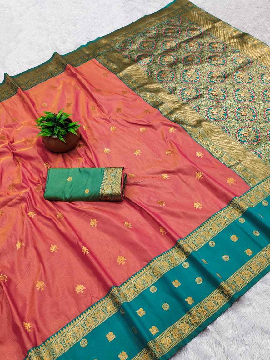 PURE SOFT BANARASI SILK GOLD ZARI WEAVING SAREE