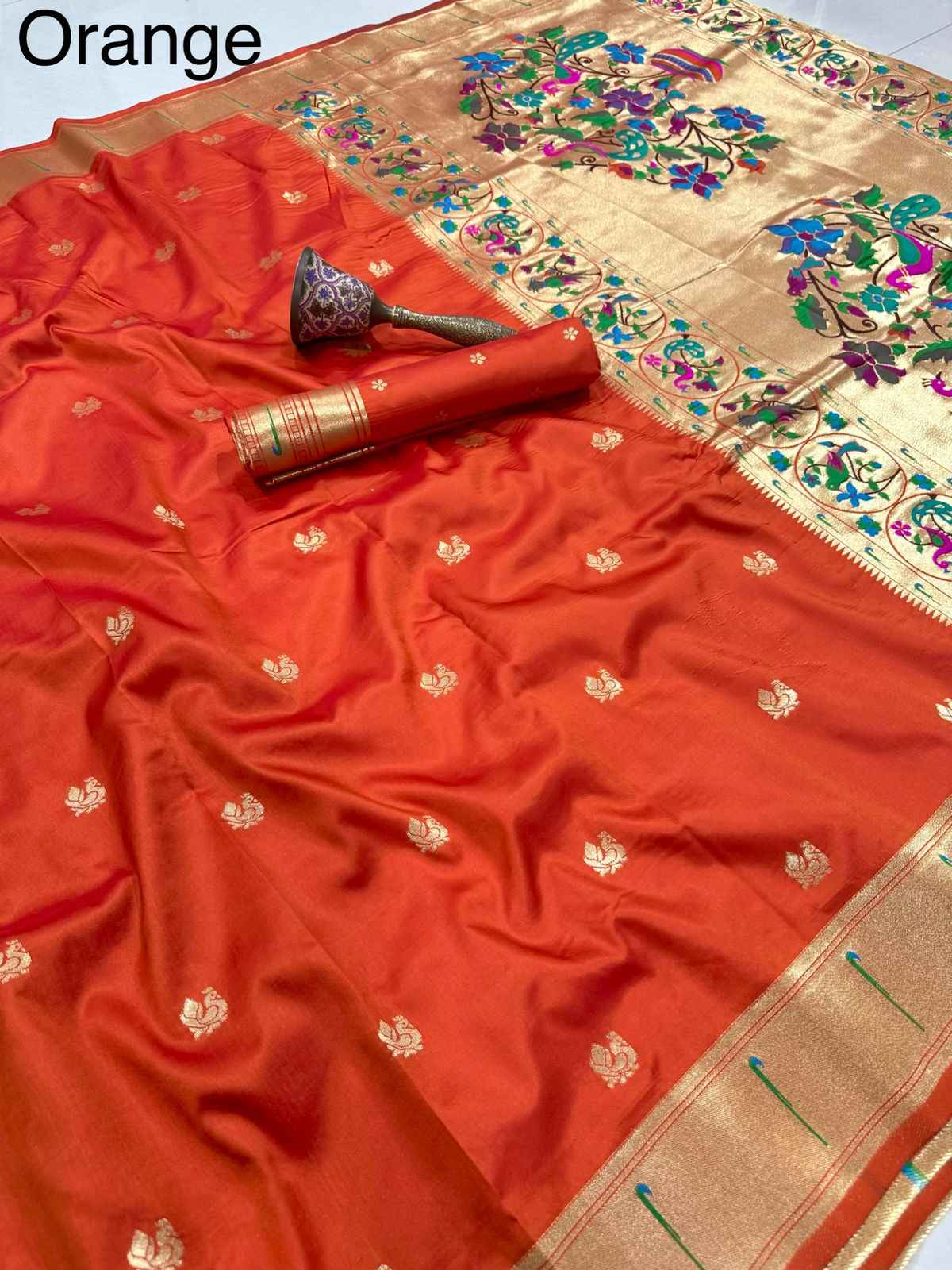 PURE SOFT KANCHIVRAM PAITHANI SILK ZARI WEAVING SAREE