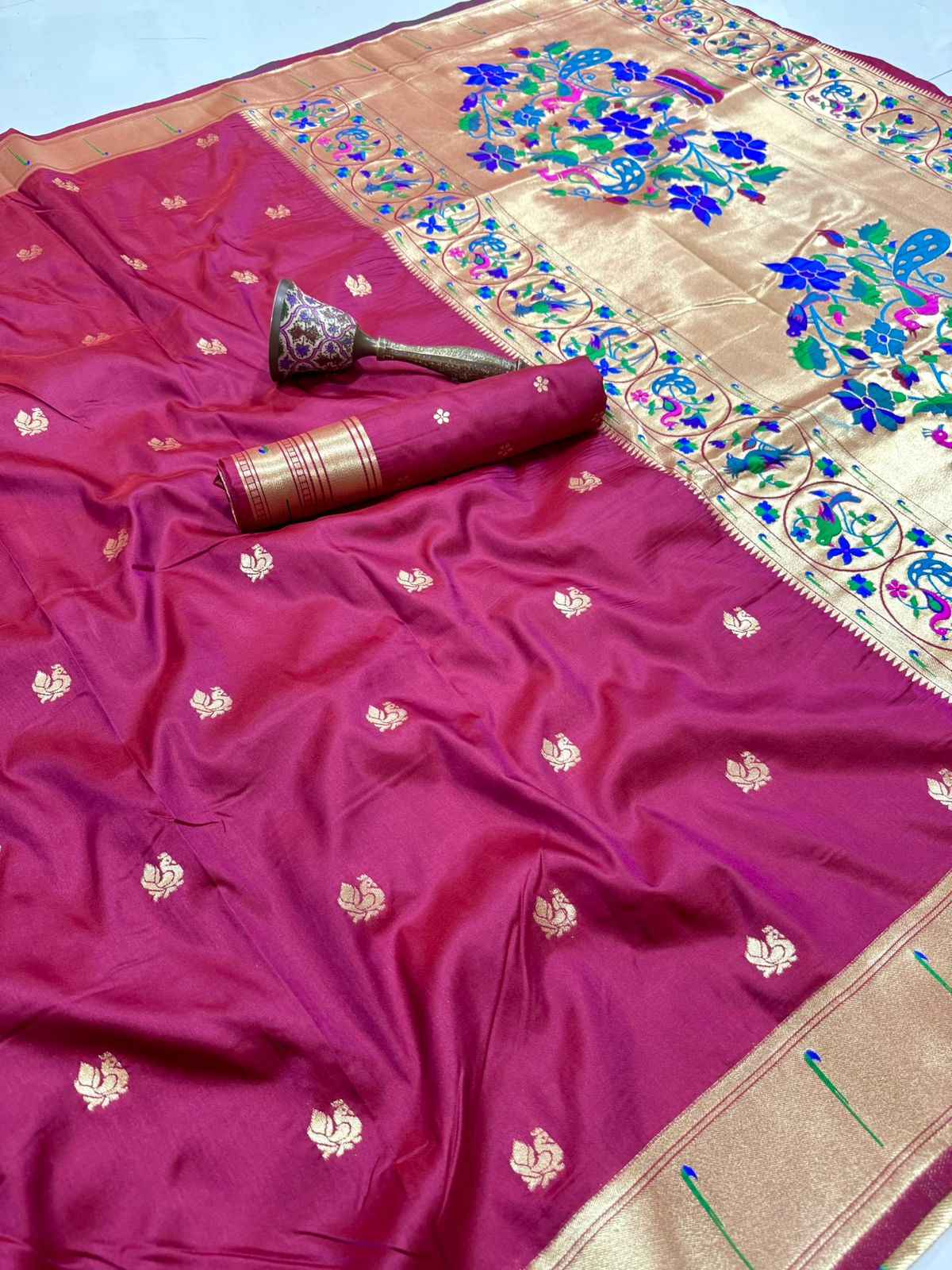PURE SOFT KANCHIVRAM PAITHANI SILK ZARI WEAVING SAREE