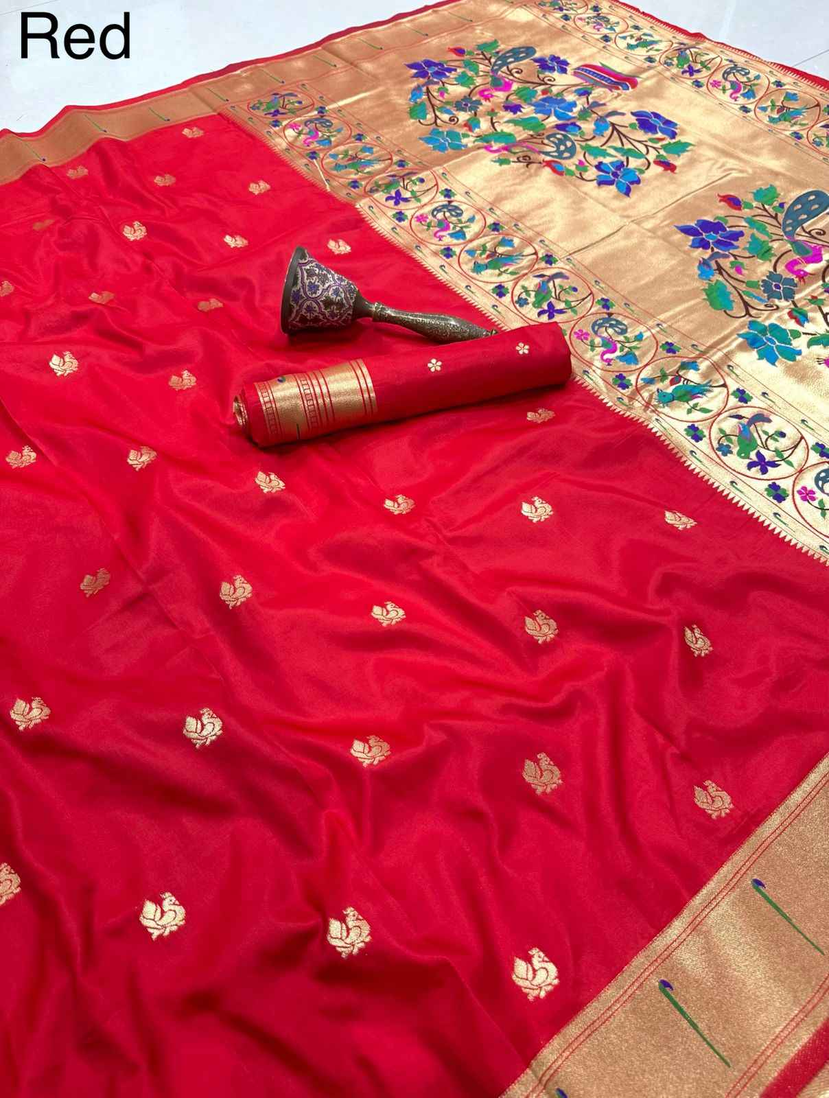 PURE SOFT KANCHIVRAM PAITHANI SILK ZARI WEAVING SAREE