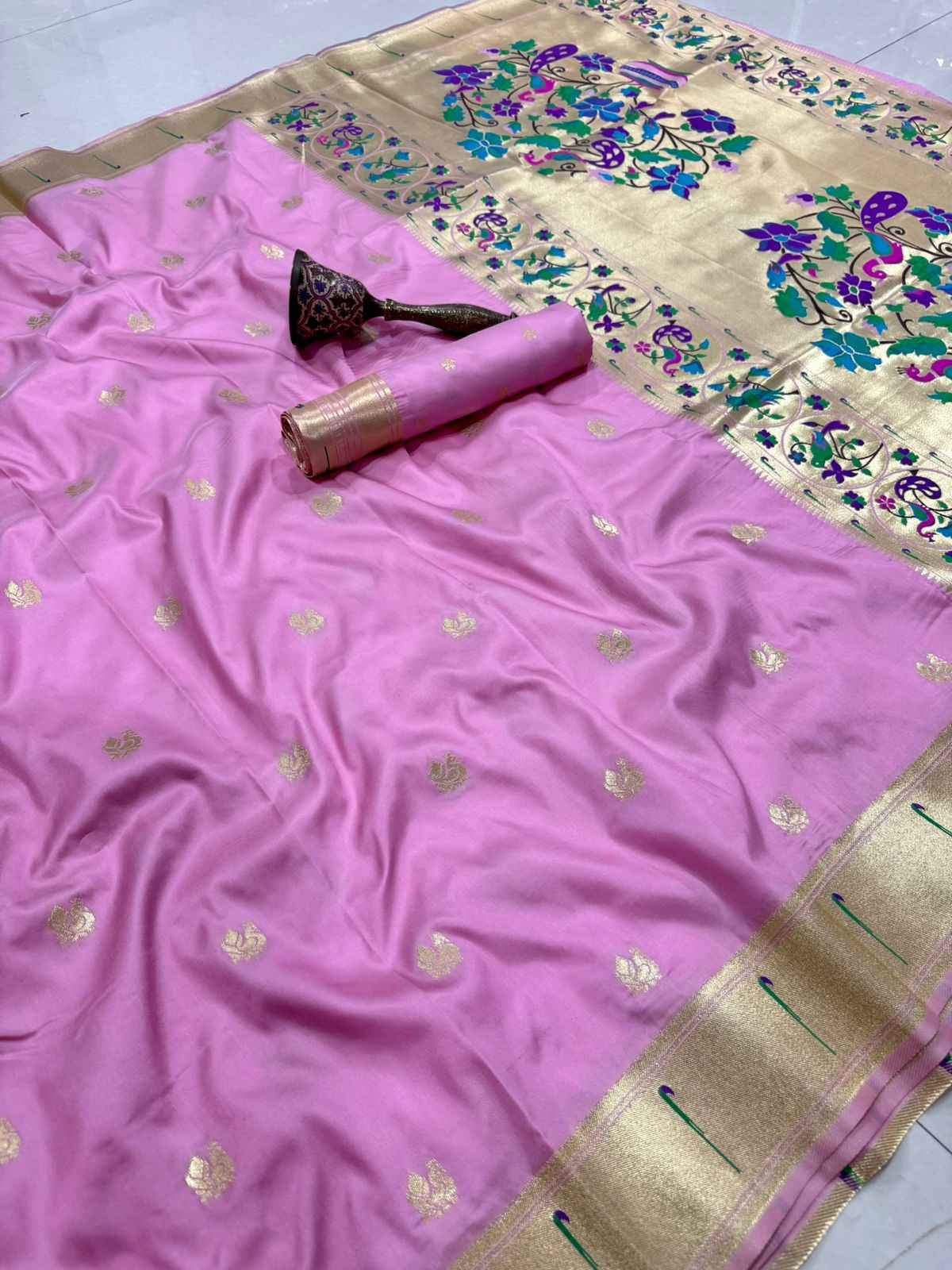 PURE SOFT KANCHIVRAM PAITHANI SILK ZARI WEAVING SAREE