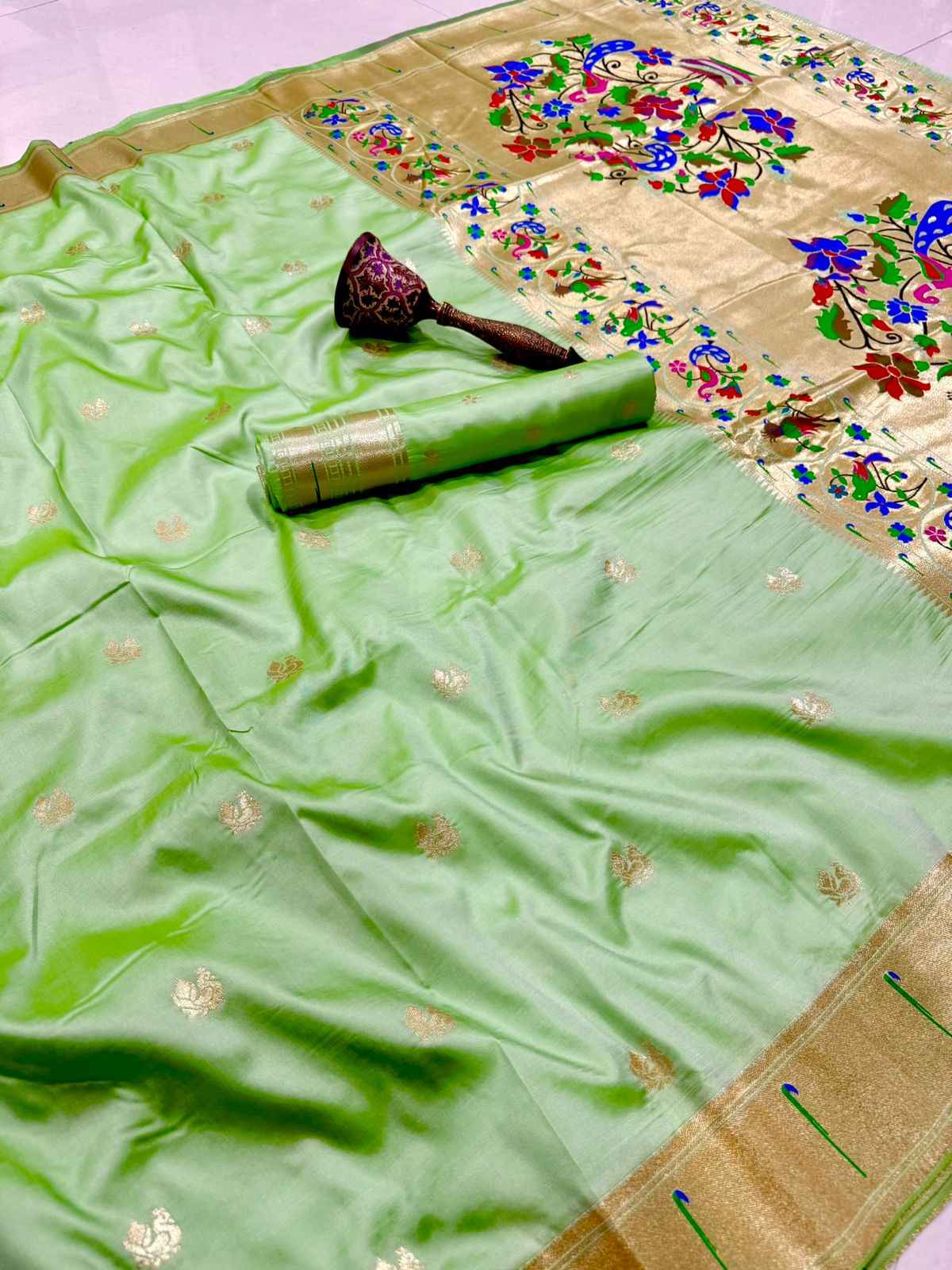 PURE SOFT KANCHIVRAM PAITHANI SILK ZARI WEAVING SAREE