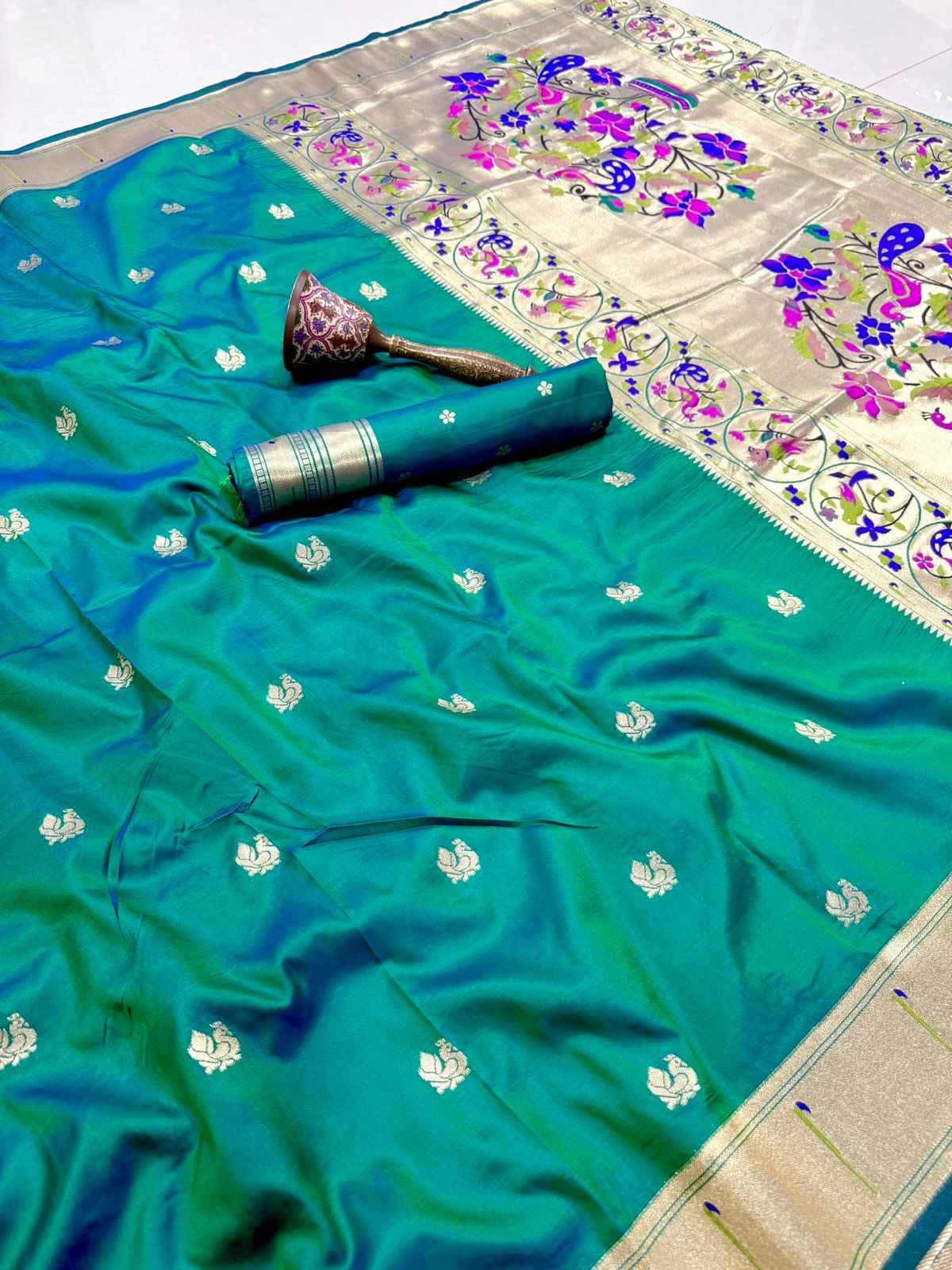 PURE SOFT KANCHIVRAM PAITHANI SILK ZARI WEAVING SAREE