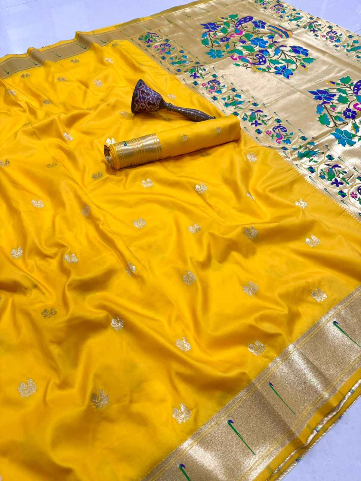 PURE SOFT KANCHIVRAM PAITHANI SILK ZARI WEAVING SAREE