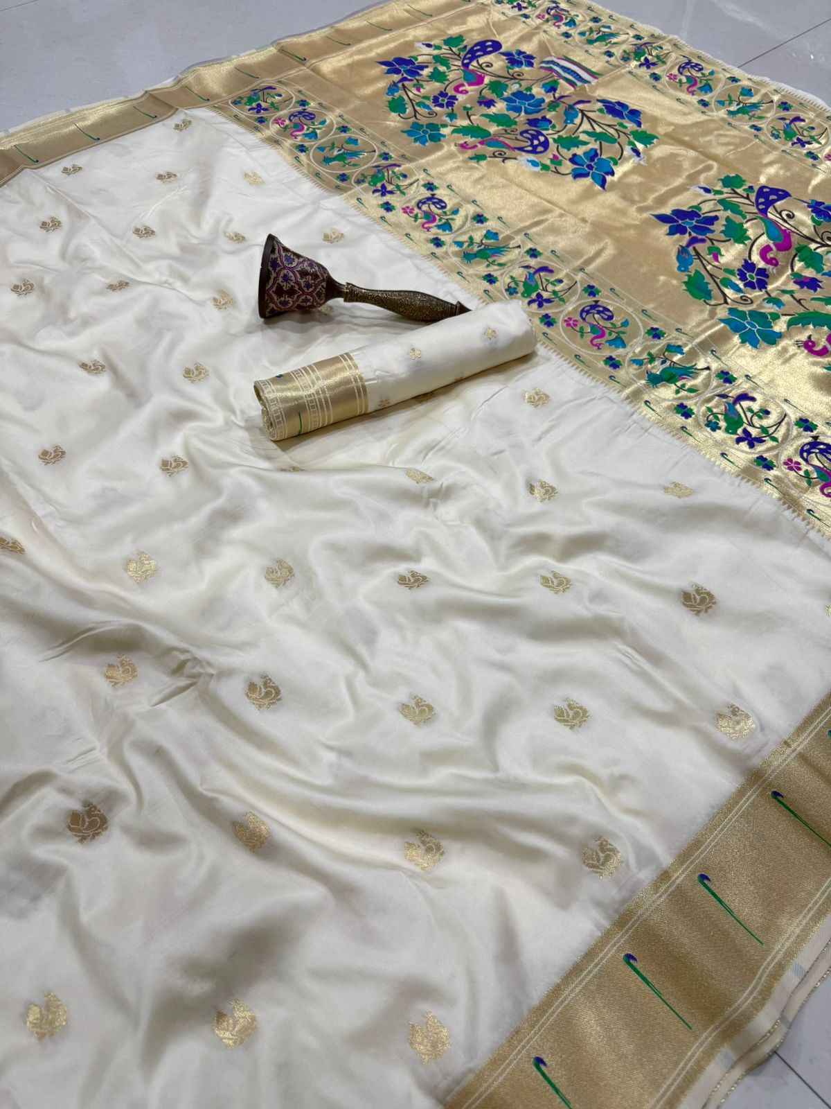 PURE SOFT KANCHIVRAM PAITHANI SILK ZARI WEAVING SAREE