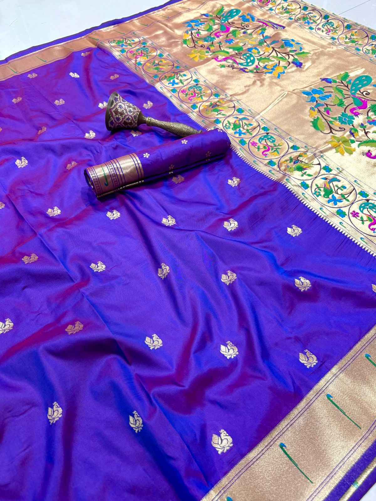 PURE SOFT KANCHIVRAM PAITHANI SILK ZARI WEAVING SAREE