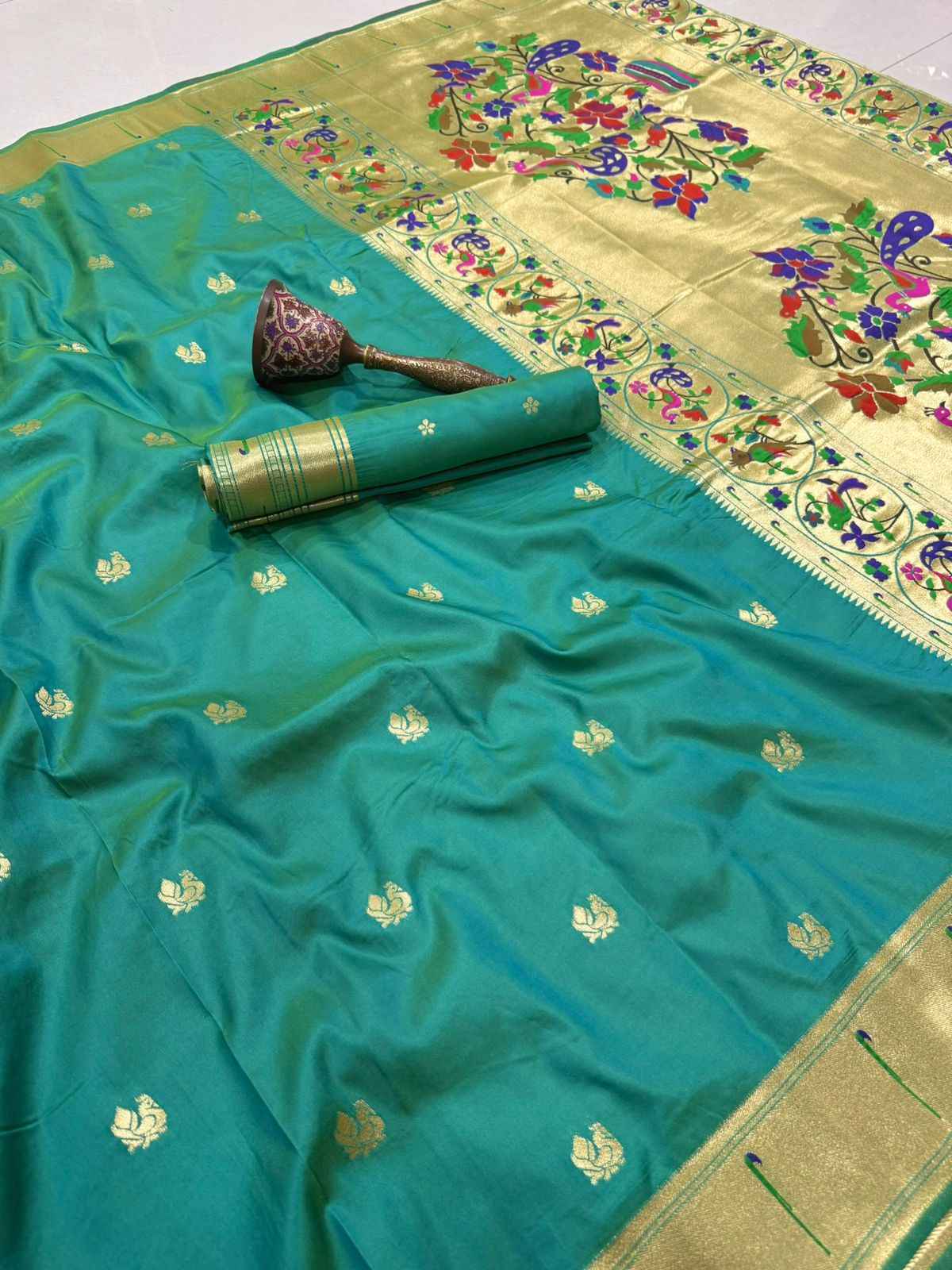 PURE SOFT KANCHIVRAM PAITHANI SILK ZARI WEAVING SAREE