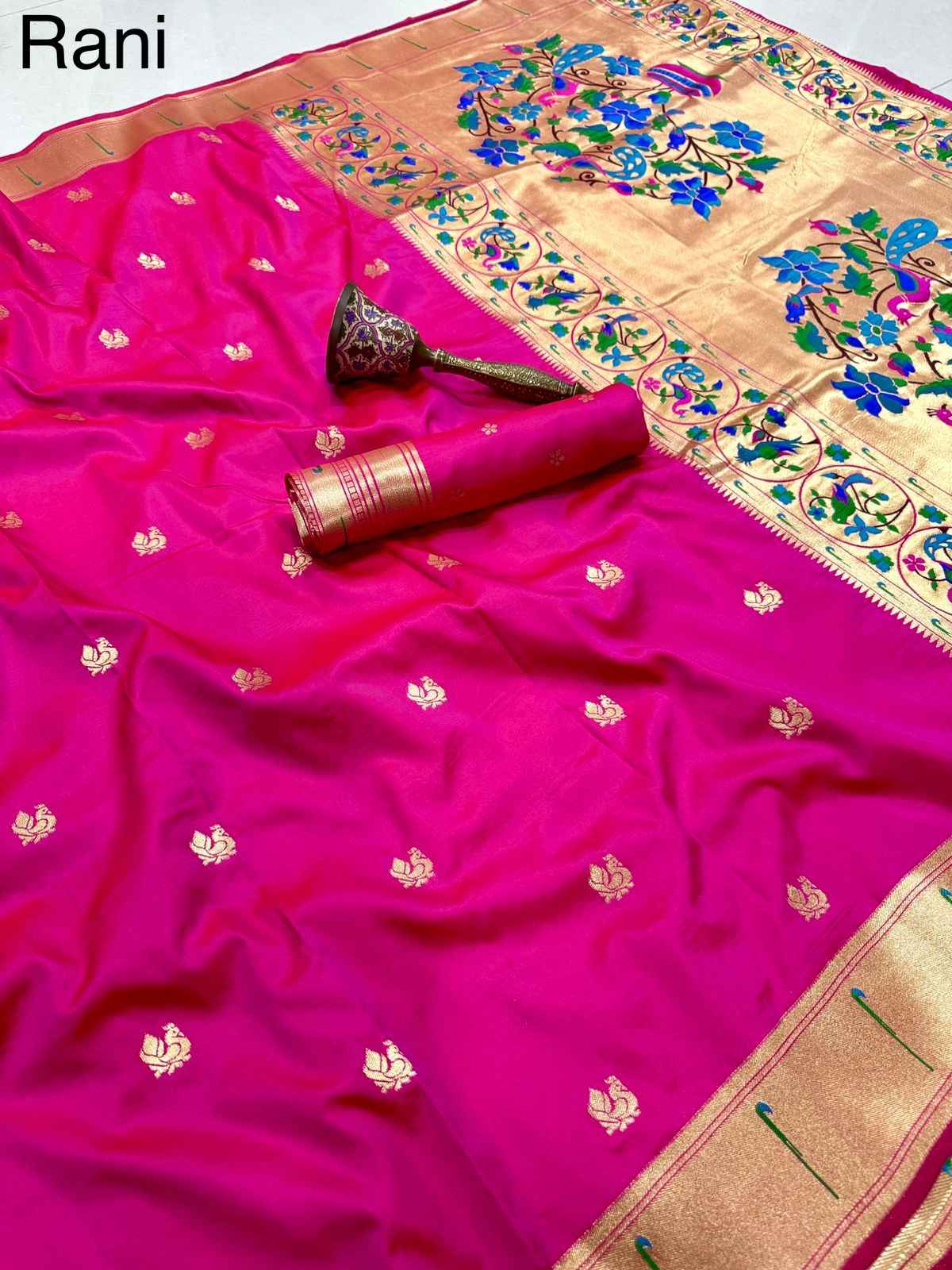 PURE SOFT KANCHIVRAM PAITHANI SILK ZARI WEAVING SAREE