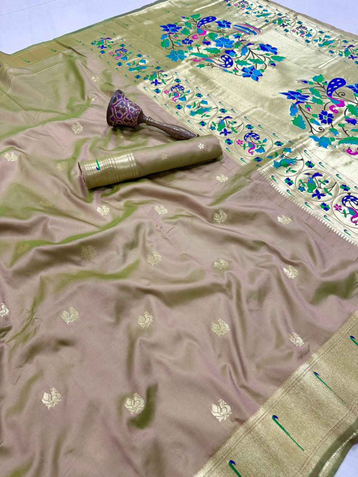PURE SOFT KANCHIVRAM PAITHANI SILK ZARI WEAVING SAREE
