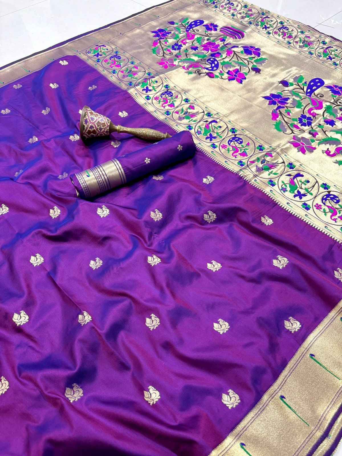 PURE SOFT KANCHIVRAM PAITHANI SILK ZARI WEAVING SAREE