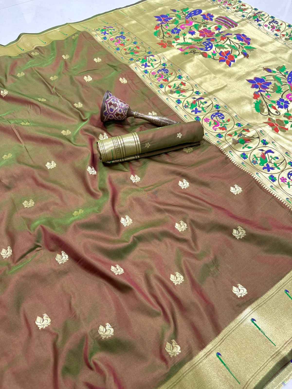 PURE SOFT KANCHIVRAM PAITHANI SILK ZARI WEAVING SAREE