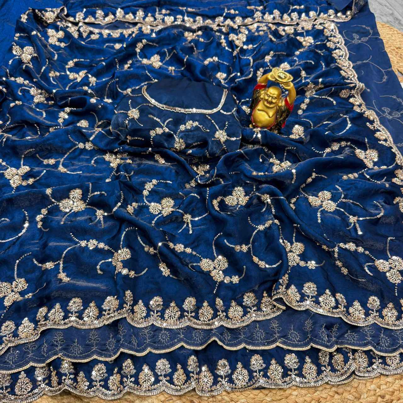 PURE SPACE SILK SEQUENCE AND CUTDANA DELICATE HANDWORK SAREE