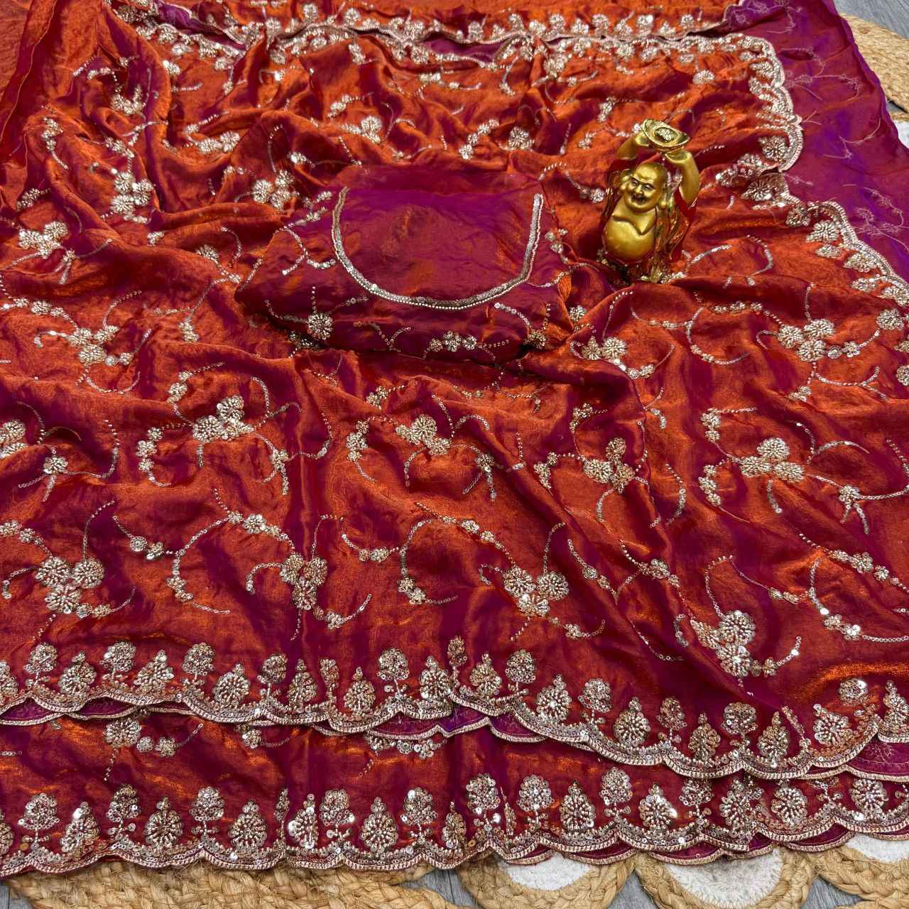 PURE SPACE SILK SEQUENCE AND CUTDANA DELICATE HANDWORK SAREE
