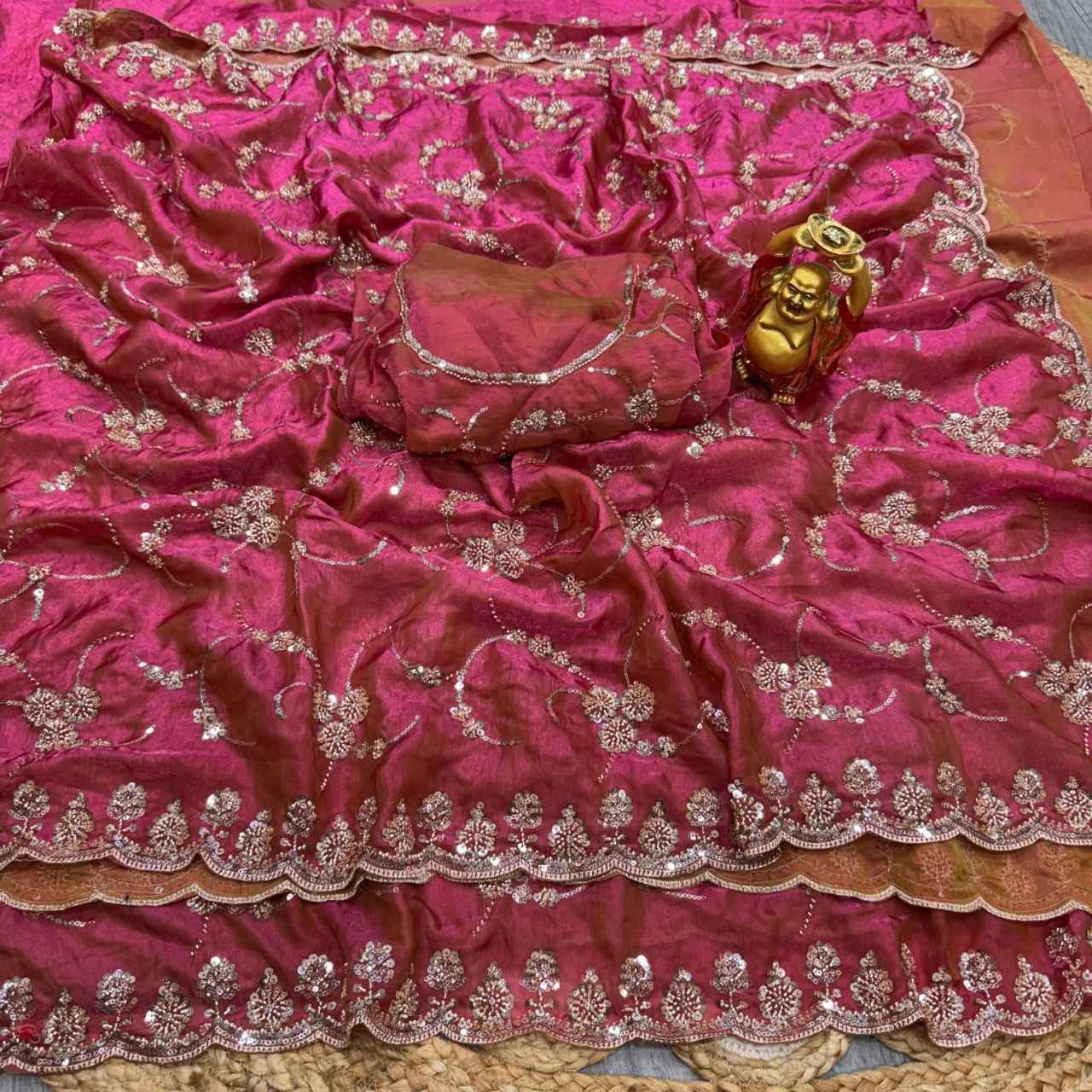 PURE SPACE SILK SEQUENCE AND CUTDANA DELICATE HANDWORK SAREE