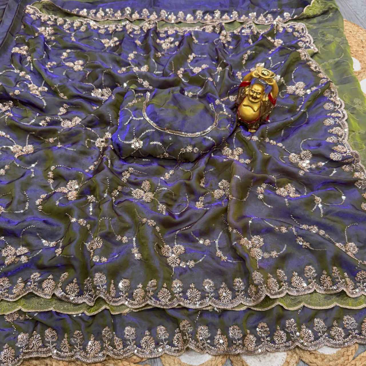 PURE SPACE SILK SEQUENCE AND CUTDANA DELICATE HANDWORK SAREE