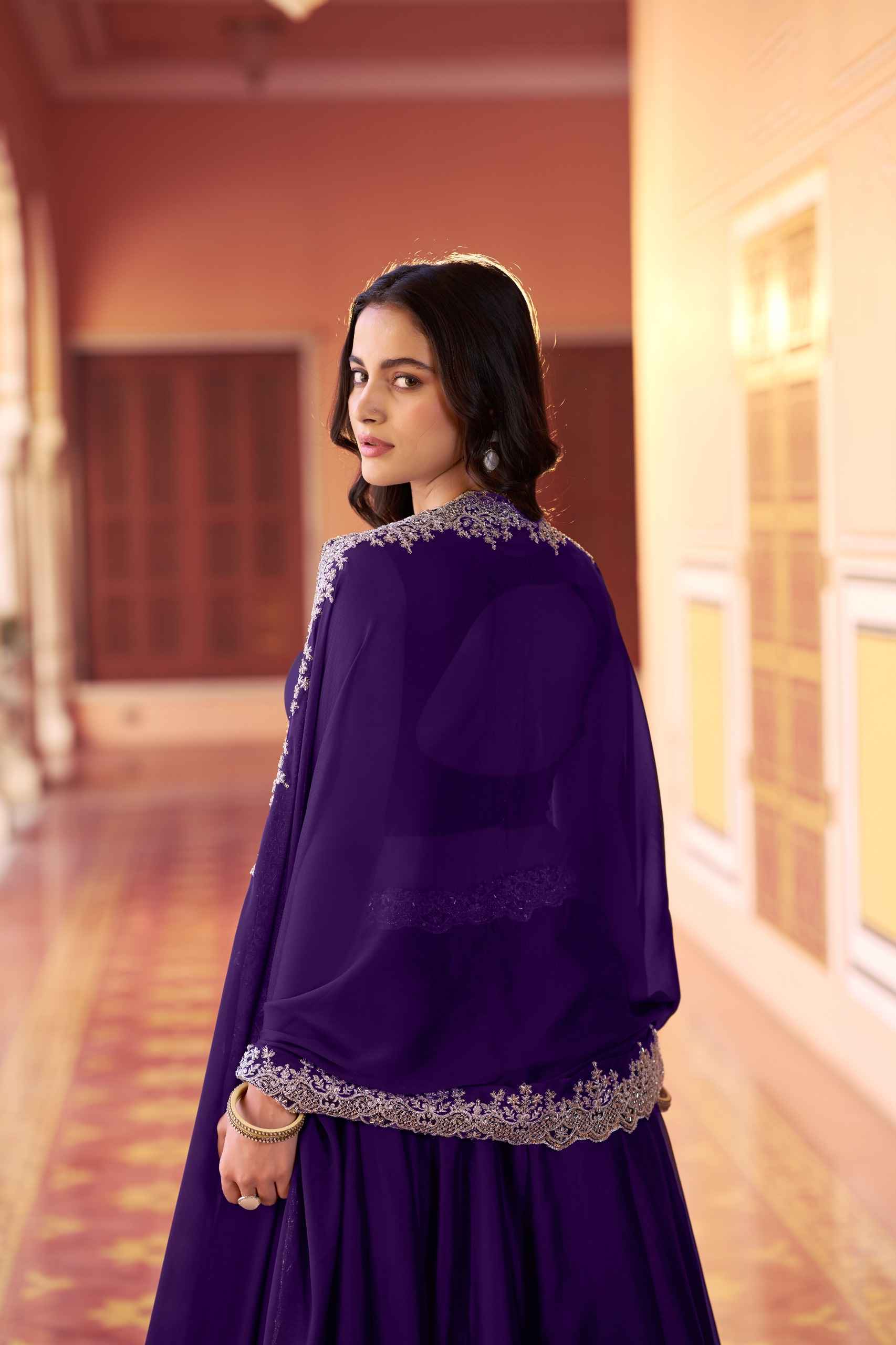 RANGOLI SILK TUBE BEADS WITH SEQUENCE THREAD EMBROIDERY WORK LEHENGA CHOLI
