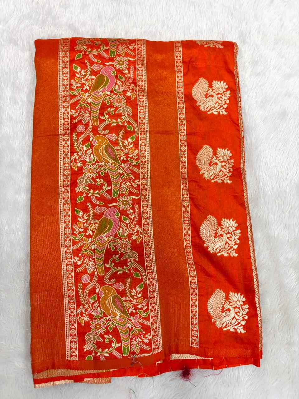 CREPE KHADI COTTAN SILK MEENKARI JARI WOOVEN SAREE 