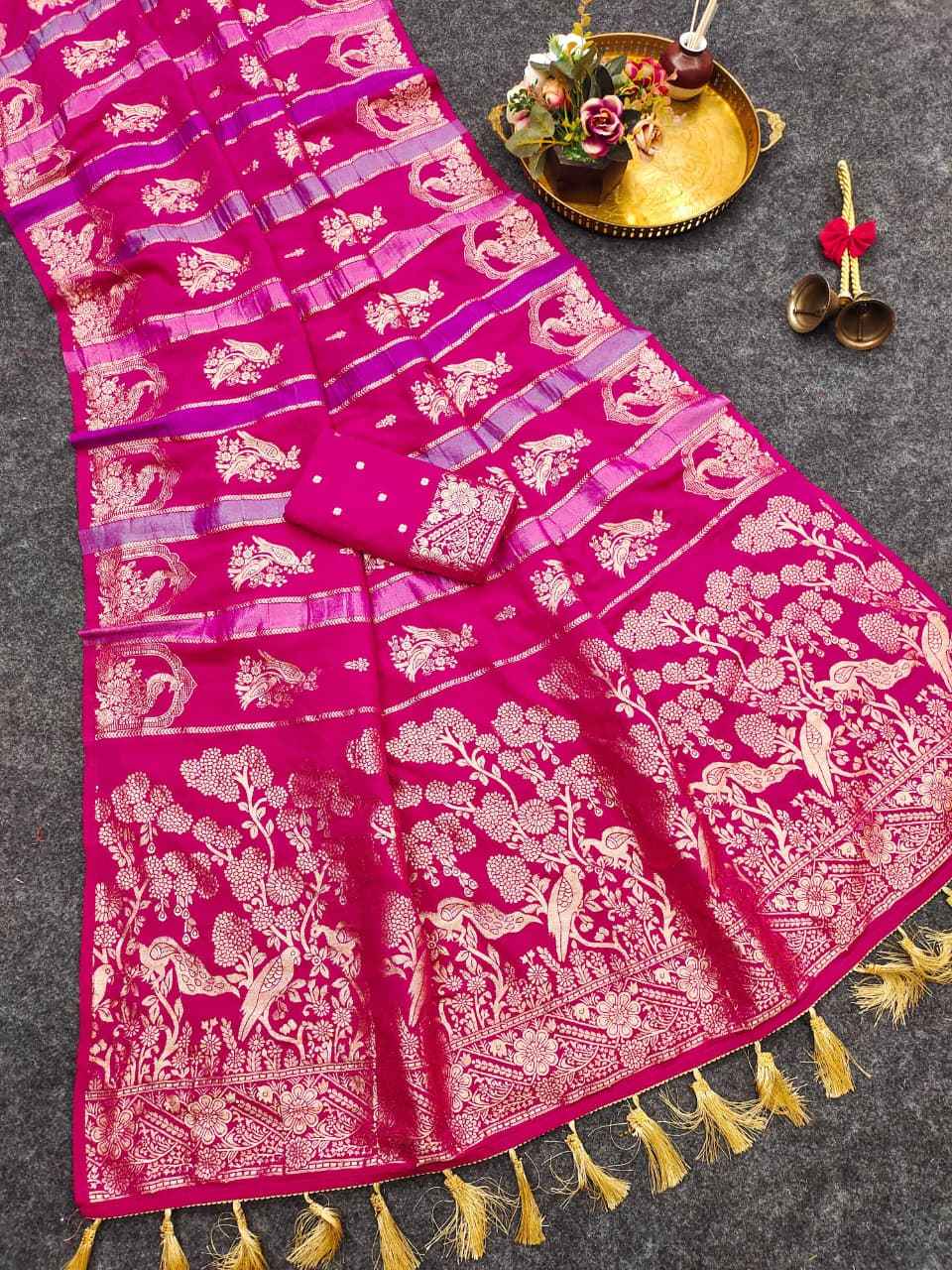 RICH CREPE KHADI MULTI COLOUR TISSUE PATTA PAITHANI SILK JARI WOOVEN SAREE 