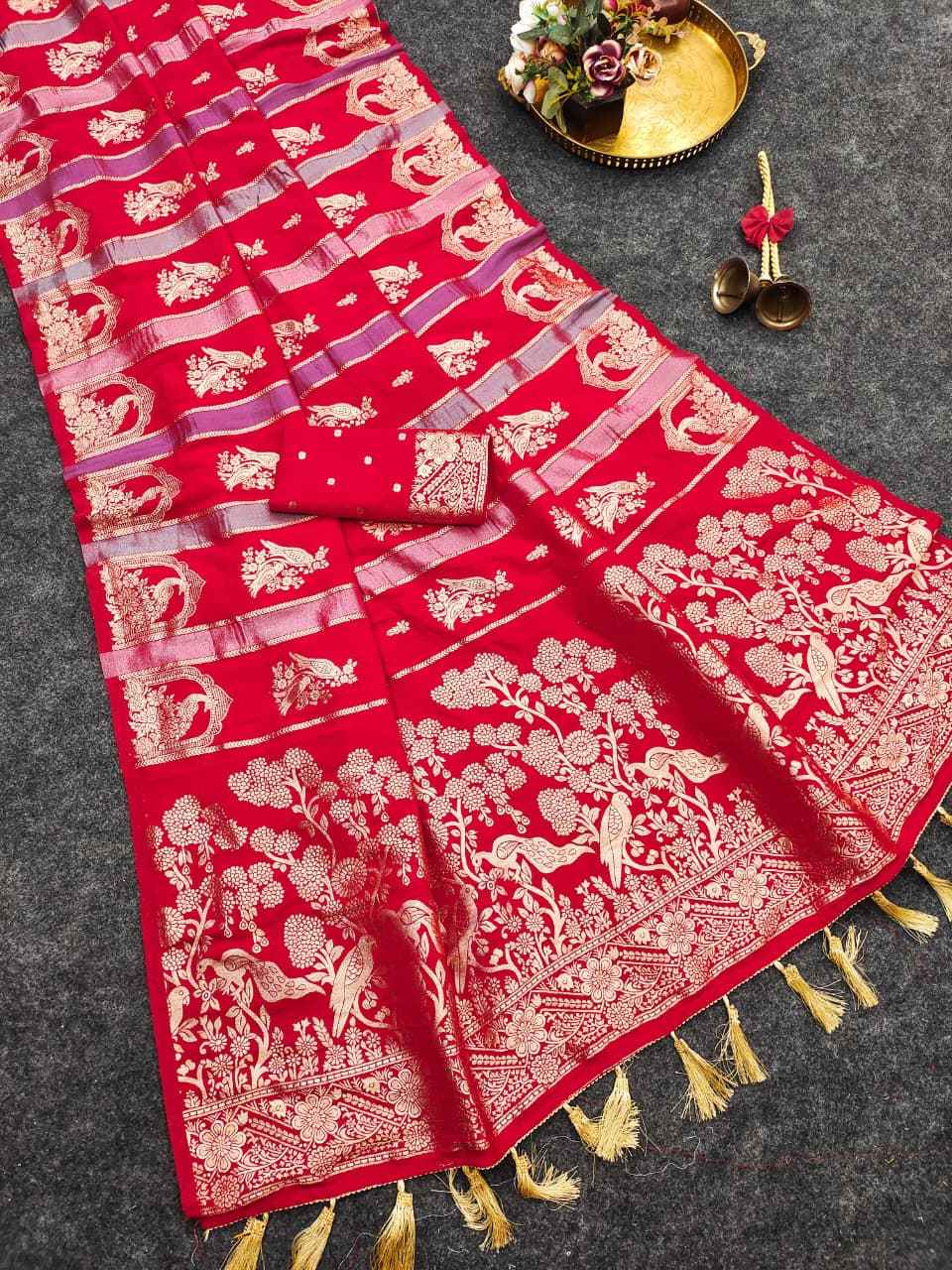 RICH CREPE KHADI MULTI COLOUR TISSUE PATTA PAITHANI SILK JARI WOOVEN SAREE 