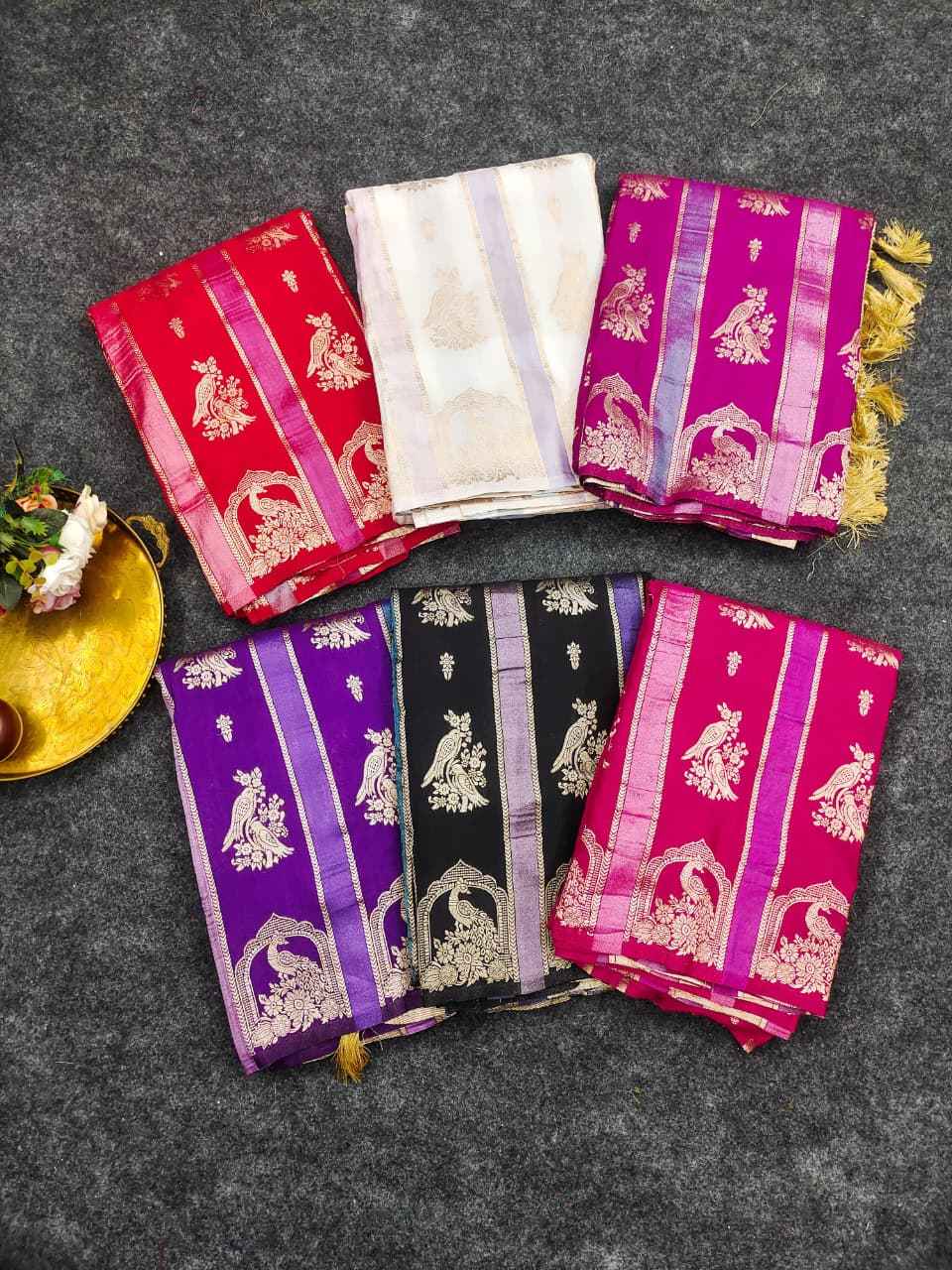 RICH CREPE KHADI MULTI COLOUR TISSUE PATTA PAITHANI SILK JARI WOOVEN SAREE 