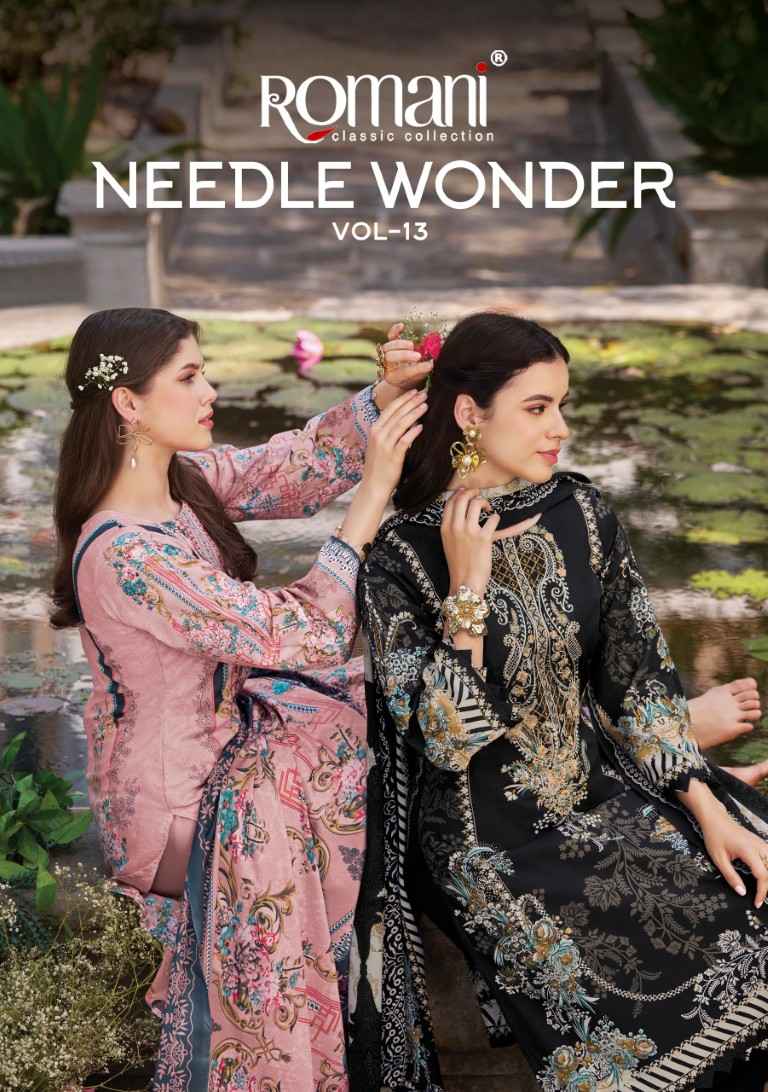 ROMANI NEEDLE WONDER VOL-13 SOFT COTTON DIGITAL PRINTED DRESS MATERIAL 