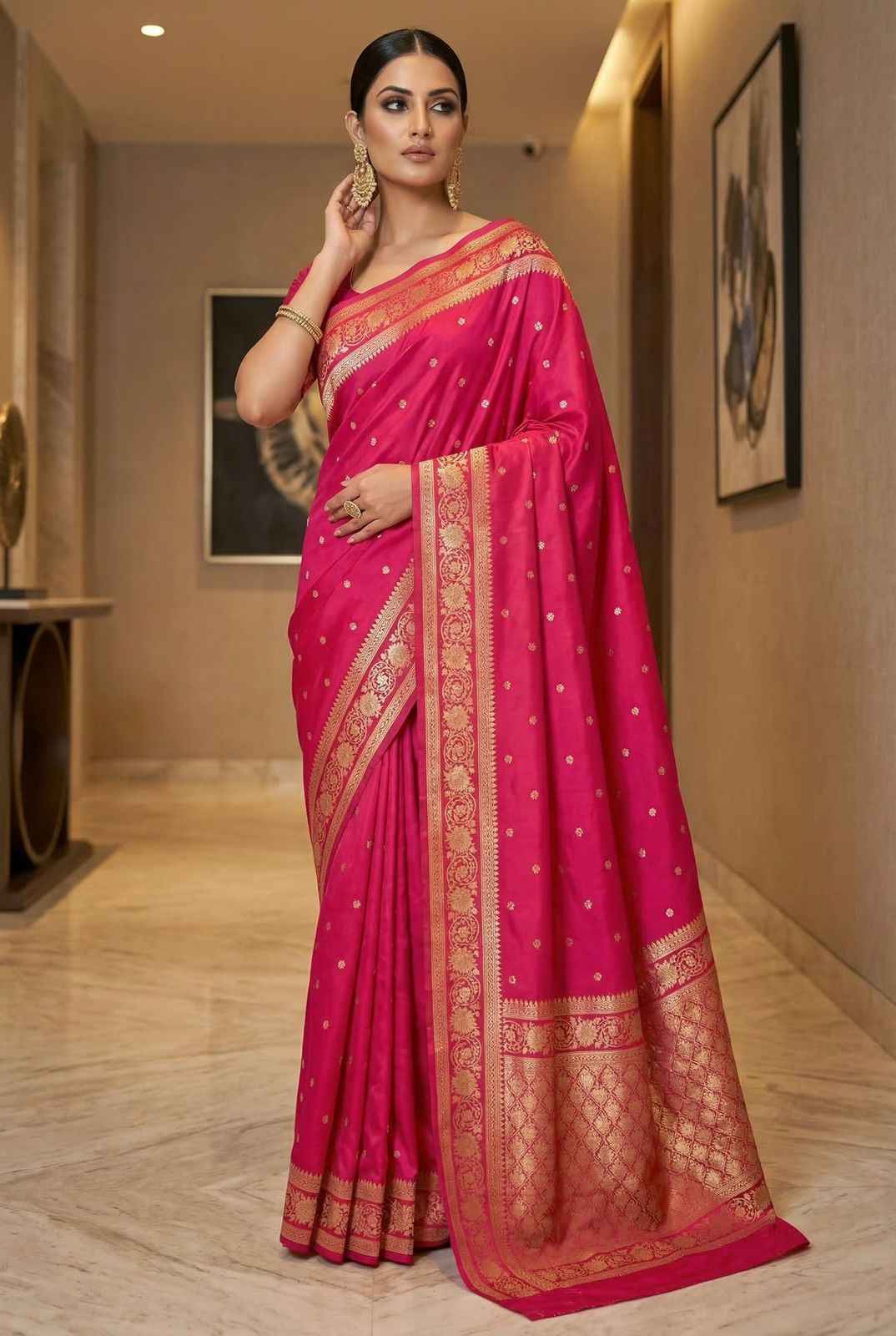 SOFT & PURE BANARASI SILK SELF ZARI WEAVING SAREE