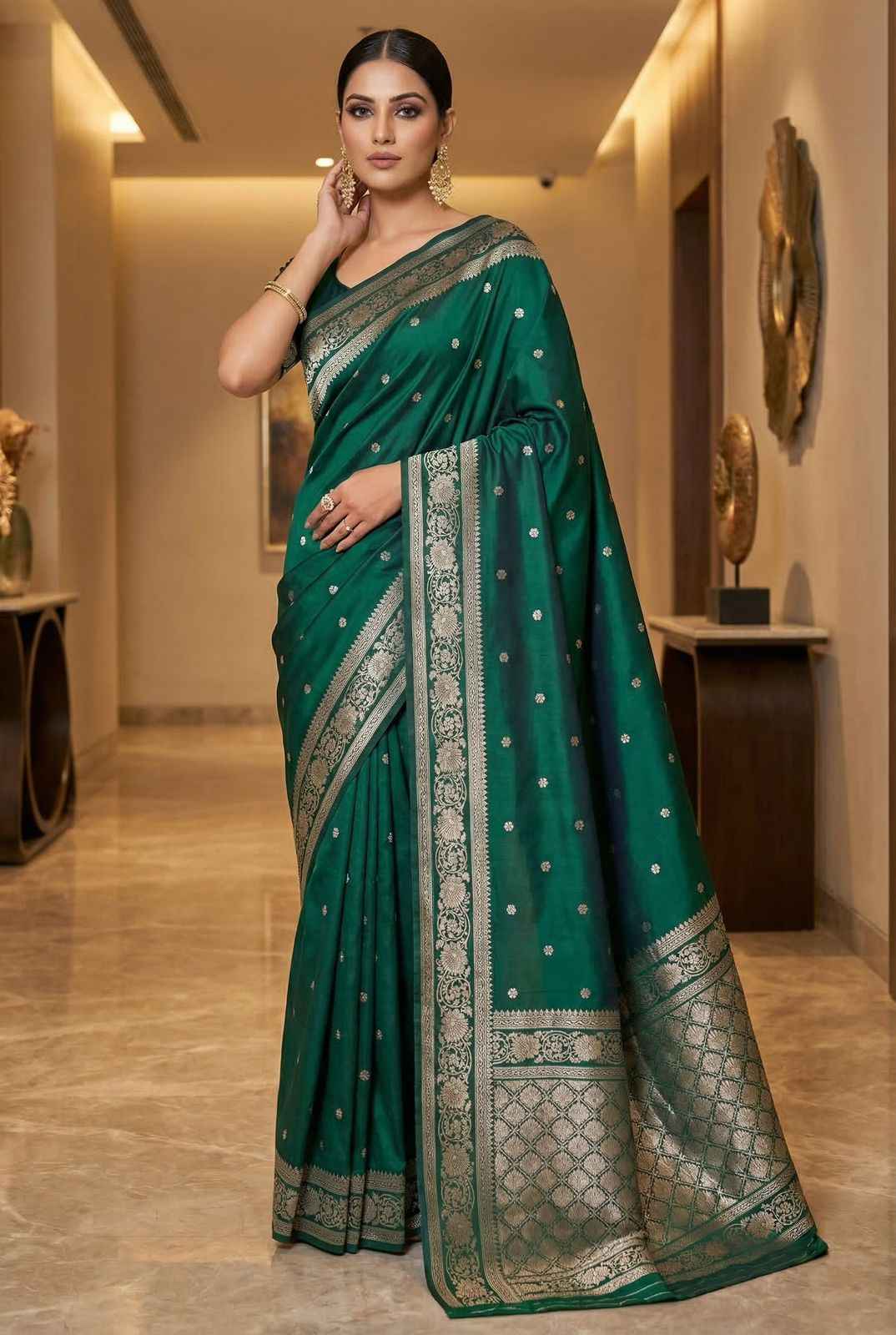 SOFT & PURE BANARASI SILK SELF ZARI WEAVING SAREE
