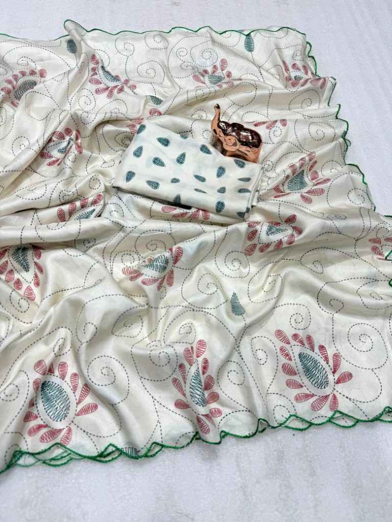 SOFT DOLA SILK DIGITAL WARLI PRINTED SAREE