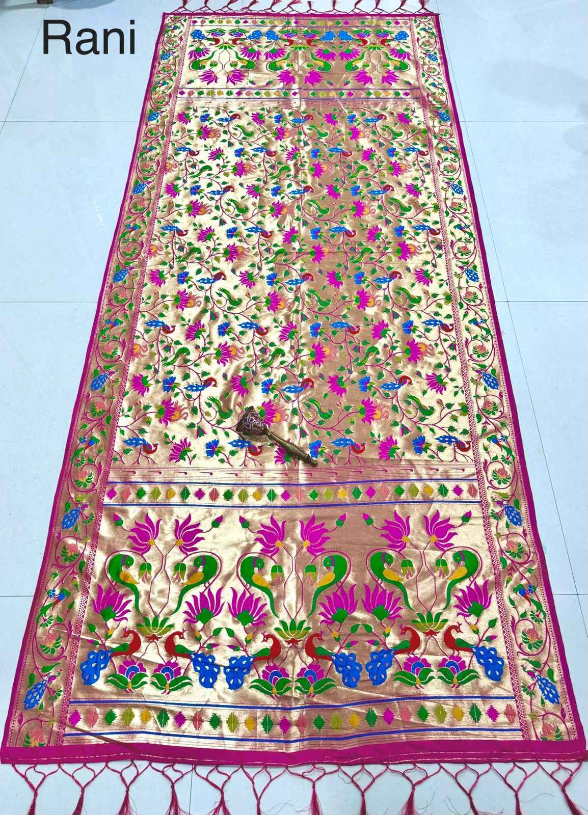 SOFT JARI AND SILK LOTUS PAITHANI DUPATTA 