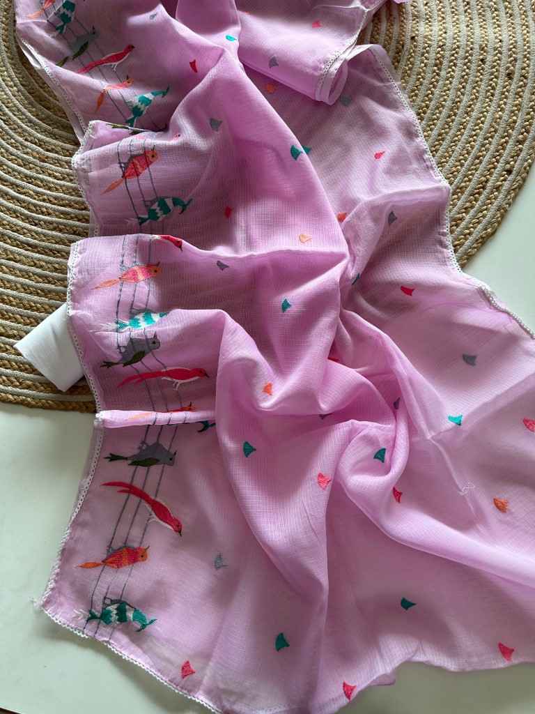 SOFT KOTA DORIYA EMBROIDERY WORK SAREE