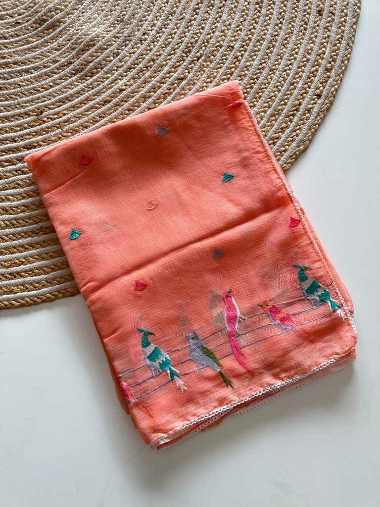 SOFT KOTA DORIYA EMBROIDERY WORK SAREE