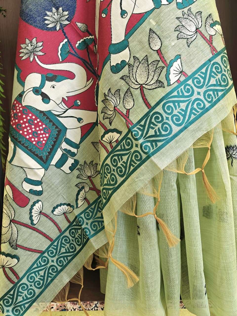 SOFT MUGA COTTON RAJWADI CONCEPT WEAVING SAREE