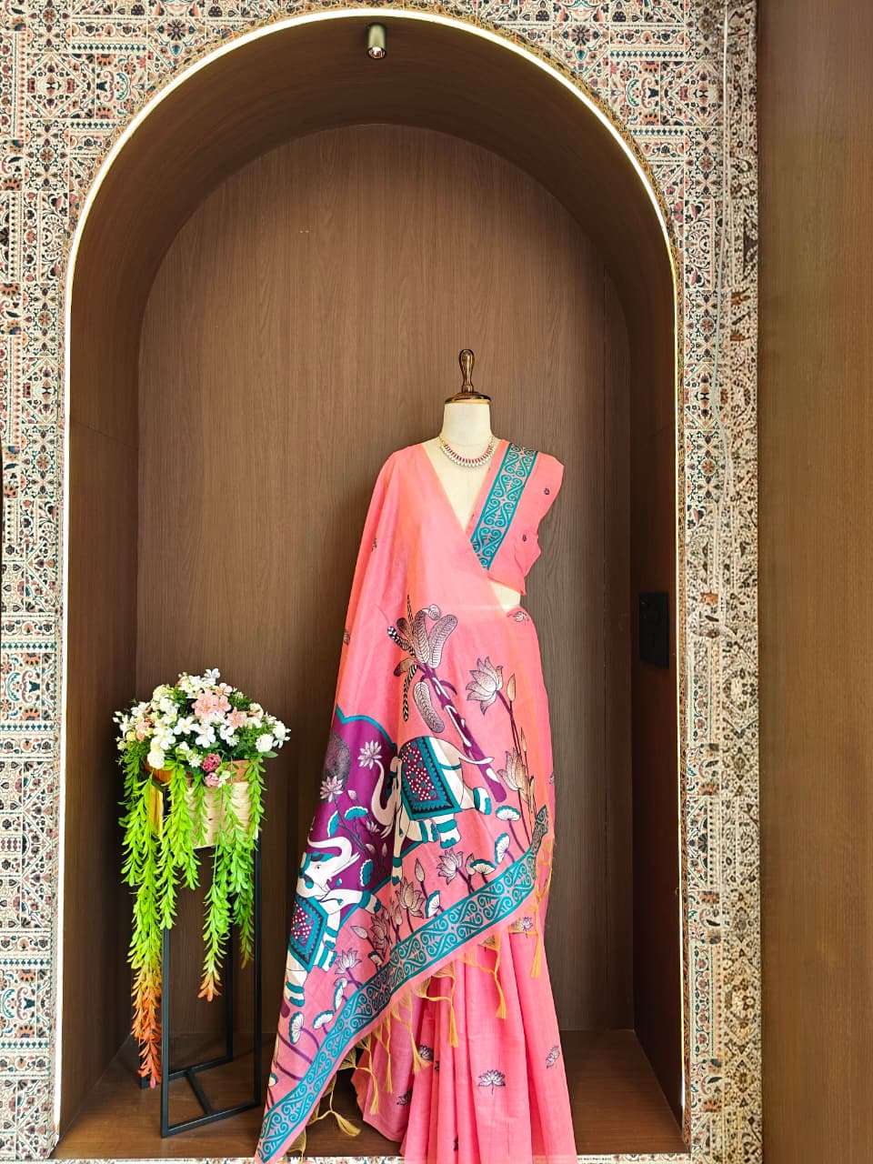 SOFT MUGA COTTON RAJWADI CONCEPT WEAVING SAREE