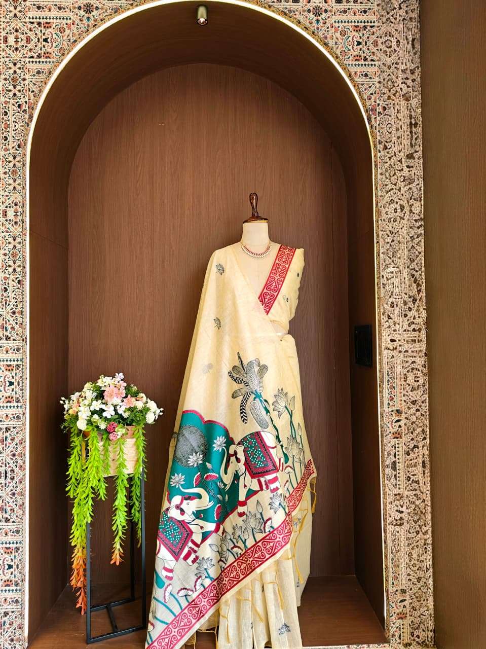 SOFT MUGA COTTON RAJWADI CONCEPT WEAVING SAREE