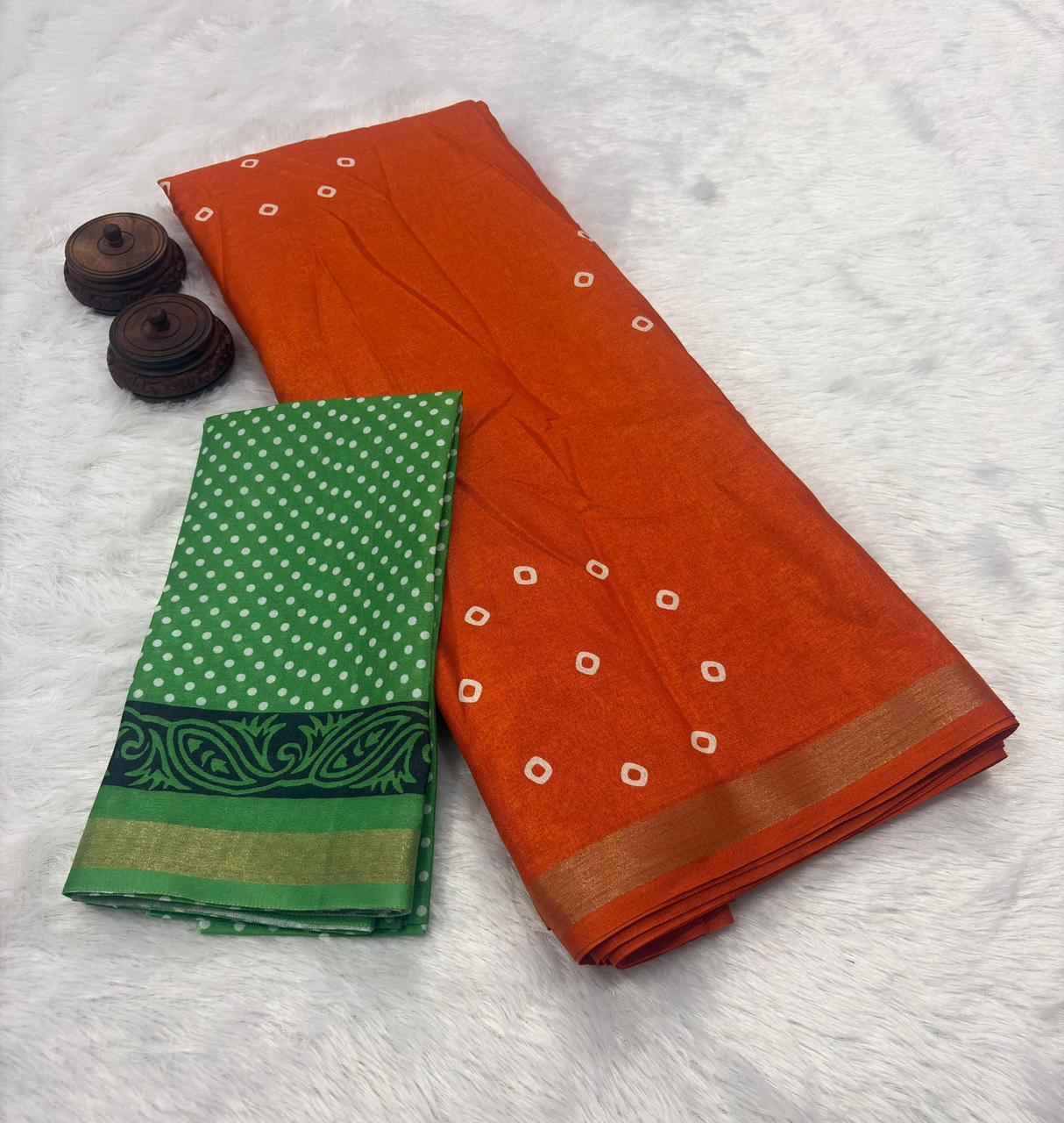 SOFT MUL MUL COTTON WITH ZARI WEAVING BORDER SAREE 2
