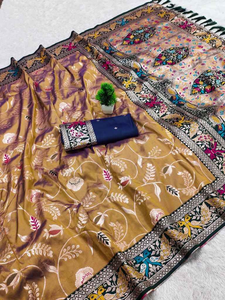 SOFT PAITHANI SILK ZARI WEAVING MEENAKARI MOTIFS SAREE 