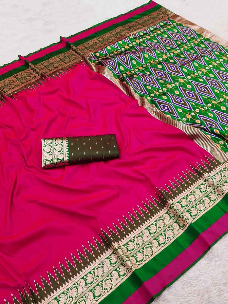 SOFT SMOOTH SILK SELF ZARI WEAVING PATOLA STYLE SAREE