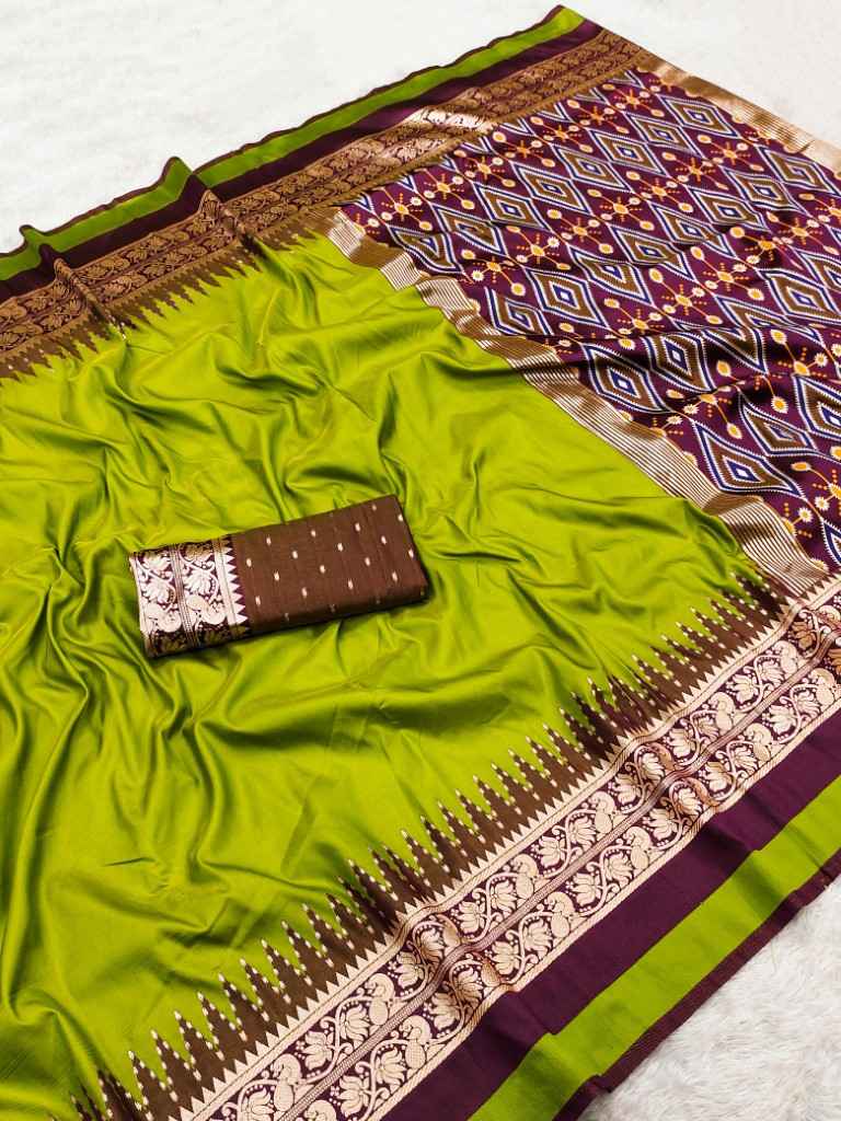 SOFT SMOOTH SILK SELF ZARI WEAVING PATOLA STYLE SAREE
